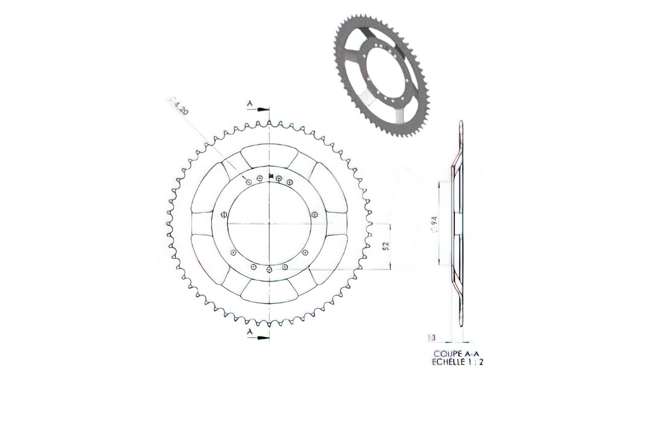 Couronne 56 dents MBK 51V / 41 (diamètre 94mm)