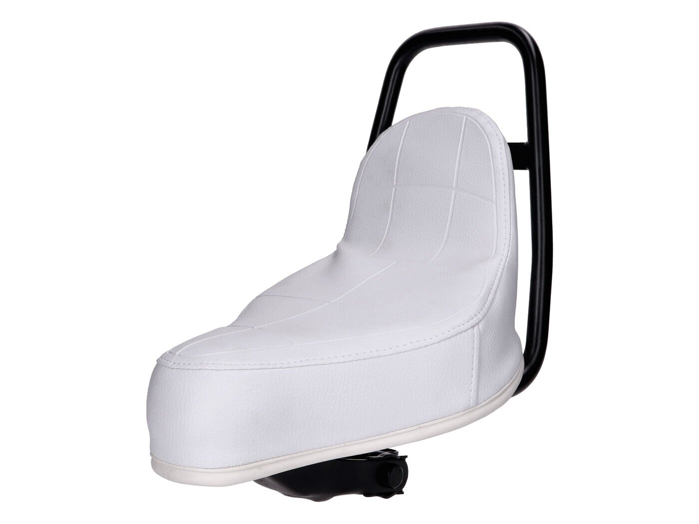 Selle Chopper blanche avec lettrage Puch