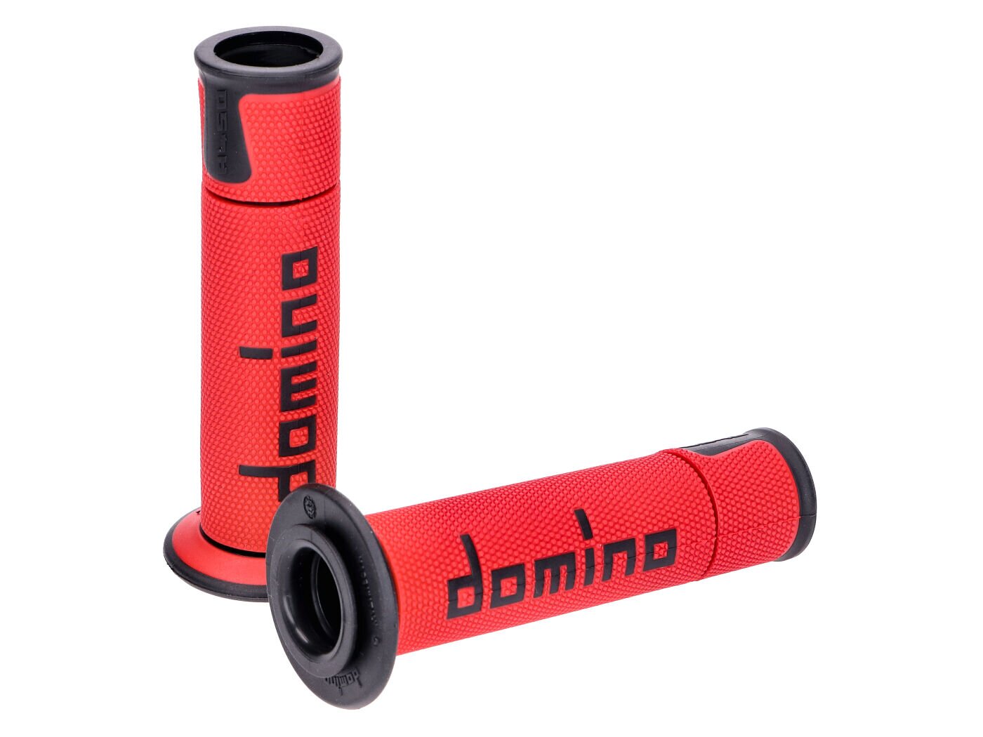 Poignées Domino A450 On-Road Racing rouge / noir (extrémité ouverte)