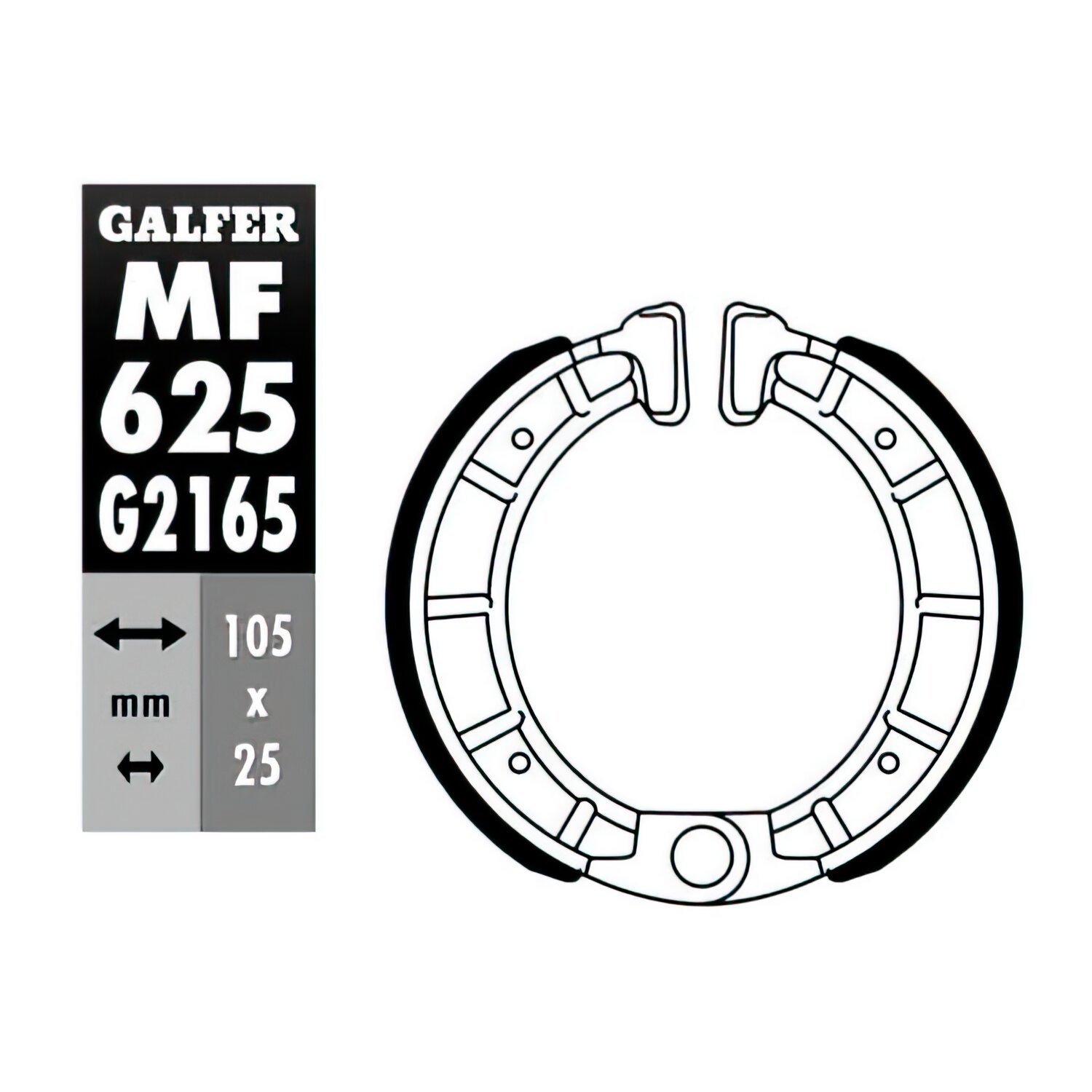 Mâchoires de frein 105x25mm Galfer Derbi Variant