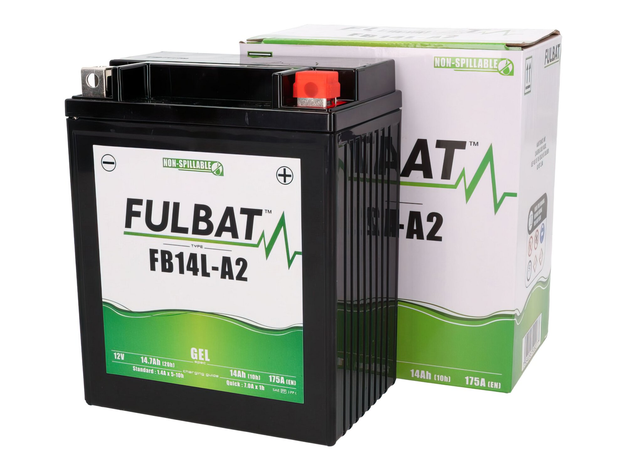 Batterie 12V - 14Ah Fulbat FB14L-A2 Gel sans entretien - prête à l'emploi