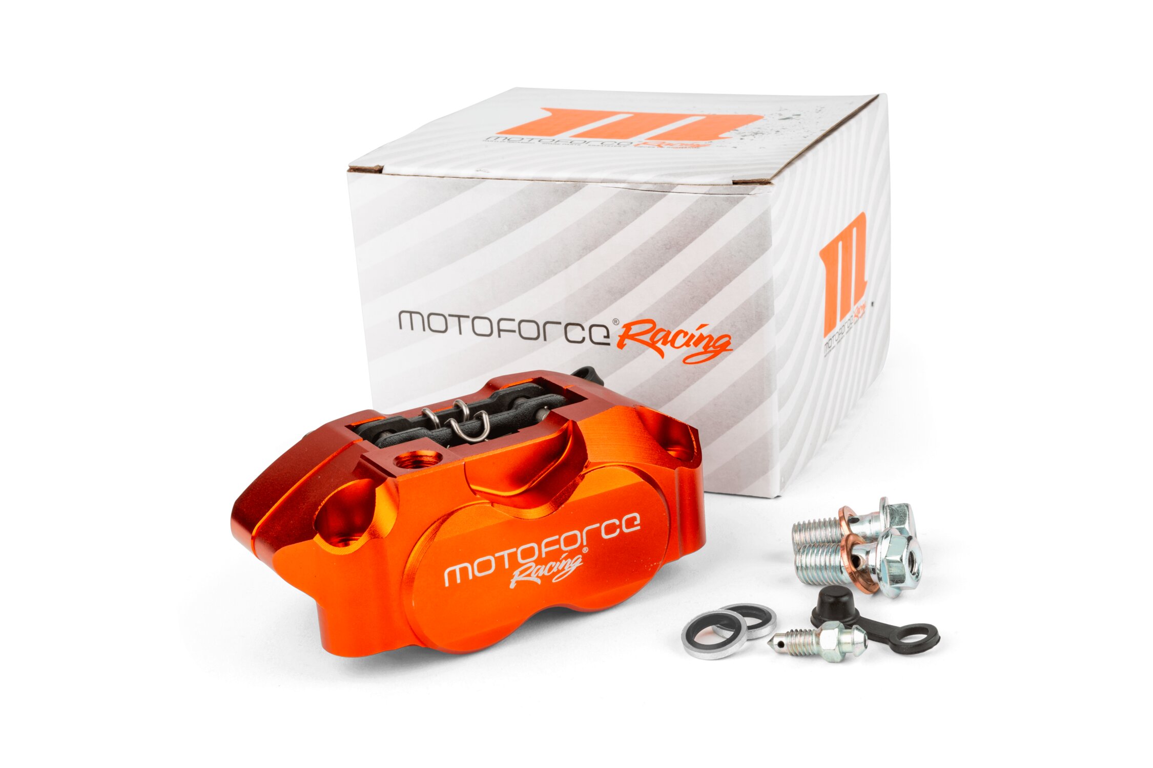 Etrier de frein 4 pistons MotoForce Racing Orange