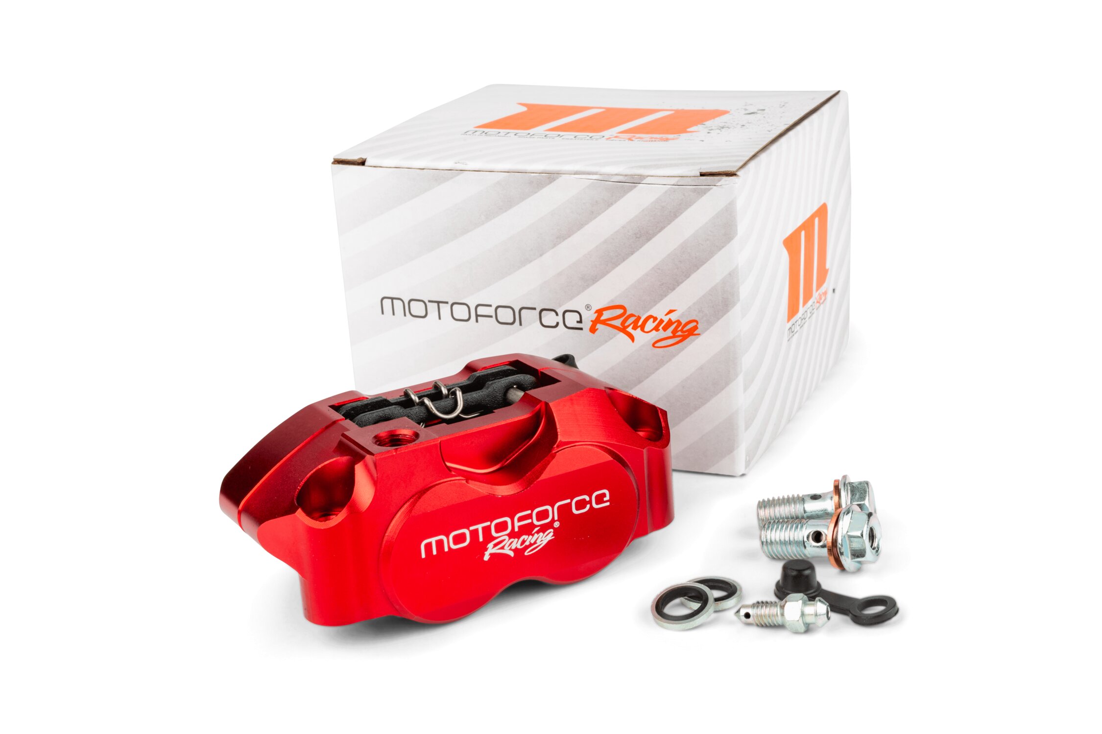 Etrier de frein 4 pistons MotoForce Racing Rouge