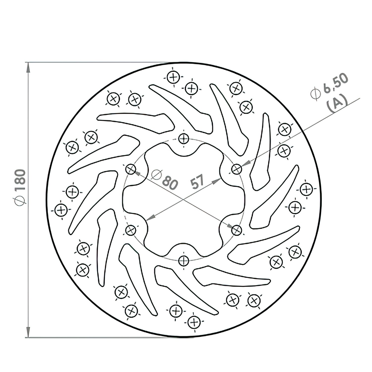 Disque de frein arrière 180mm NG Brake Disc Derbi GPR / RS