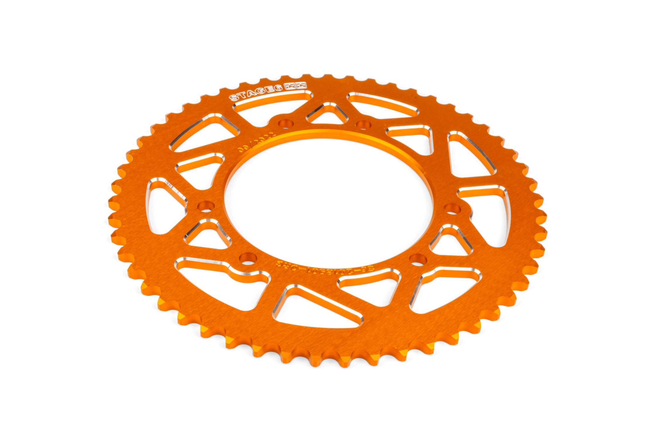 Couronne 53 dents - 420 Stage6 alu CNC Orange Rieju MRT