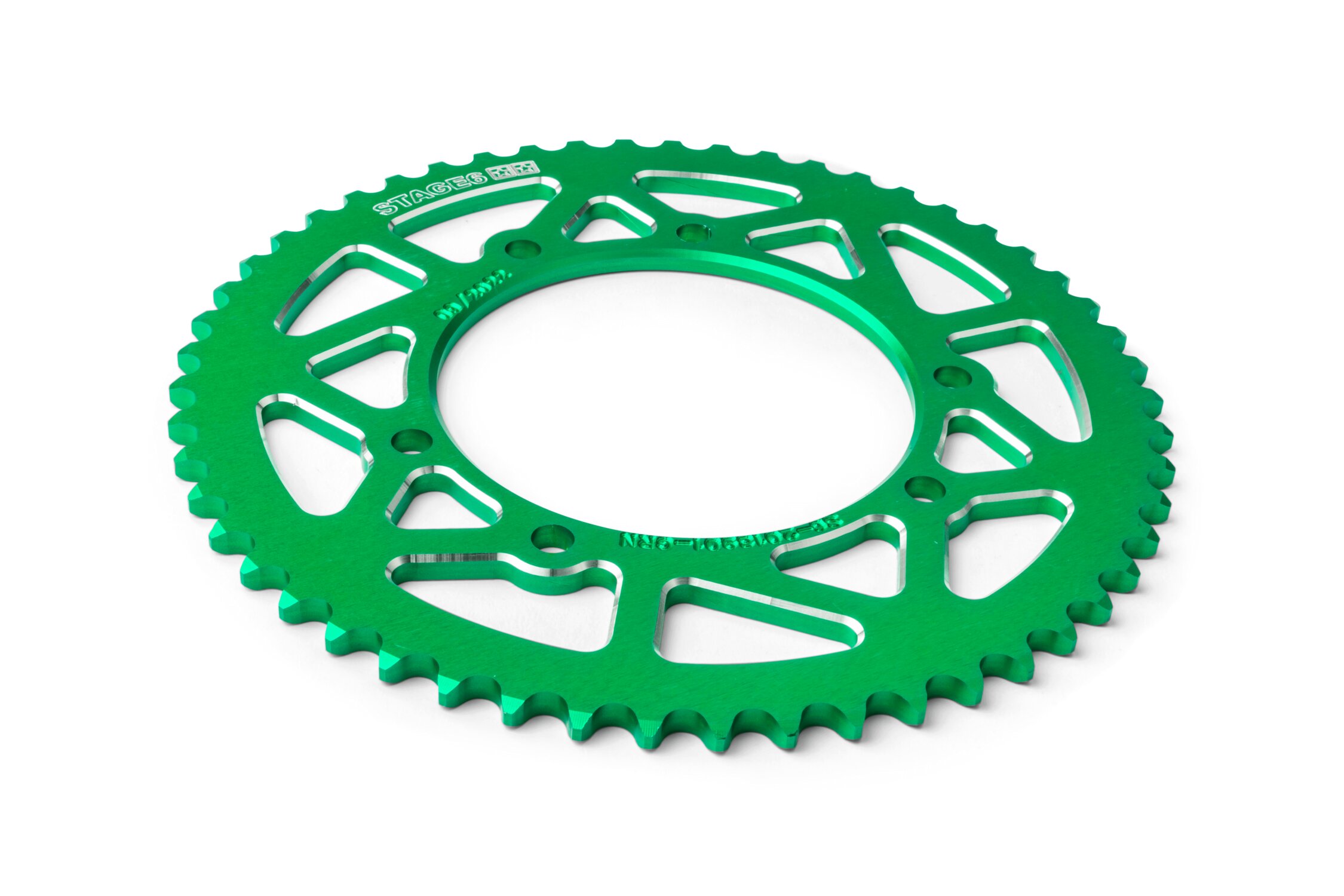 Couronne 53 dents - 420 Stage6 alu CNC Vert Rieju MRT