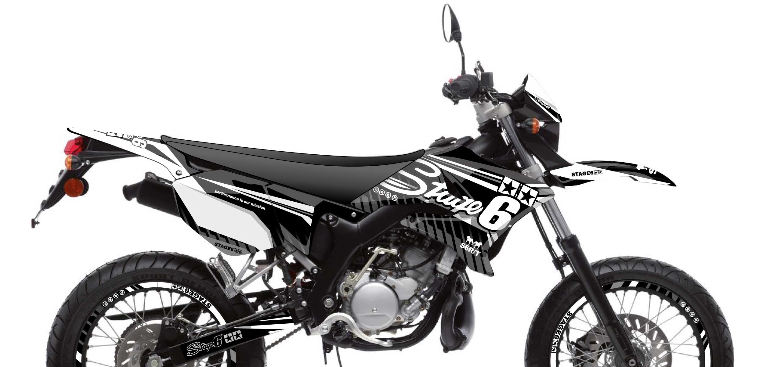 Kit déco Yamaha DT 50 Stage6 Blanc