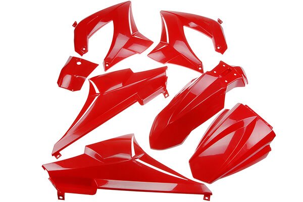 Kit carénage 7 pièces Rouge Derbi Senda DRD / XTrem 2000-2011