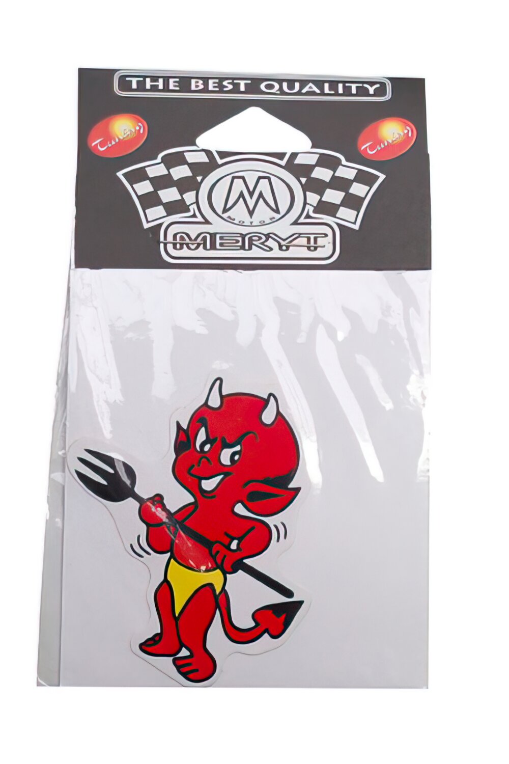 Autocollant Meryt devil petit rouge avec trident (8x8,5cm)