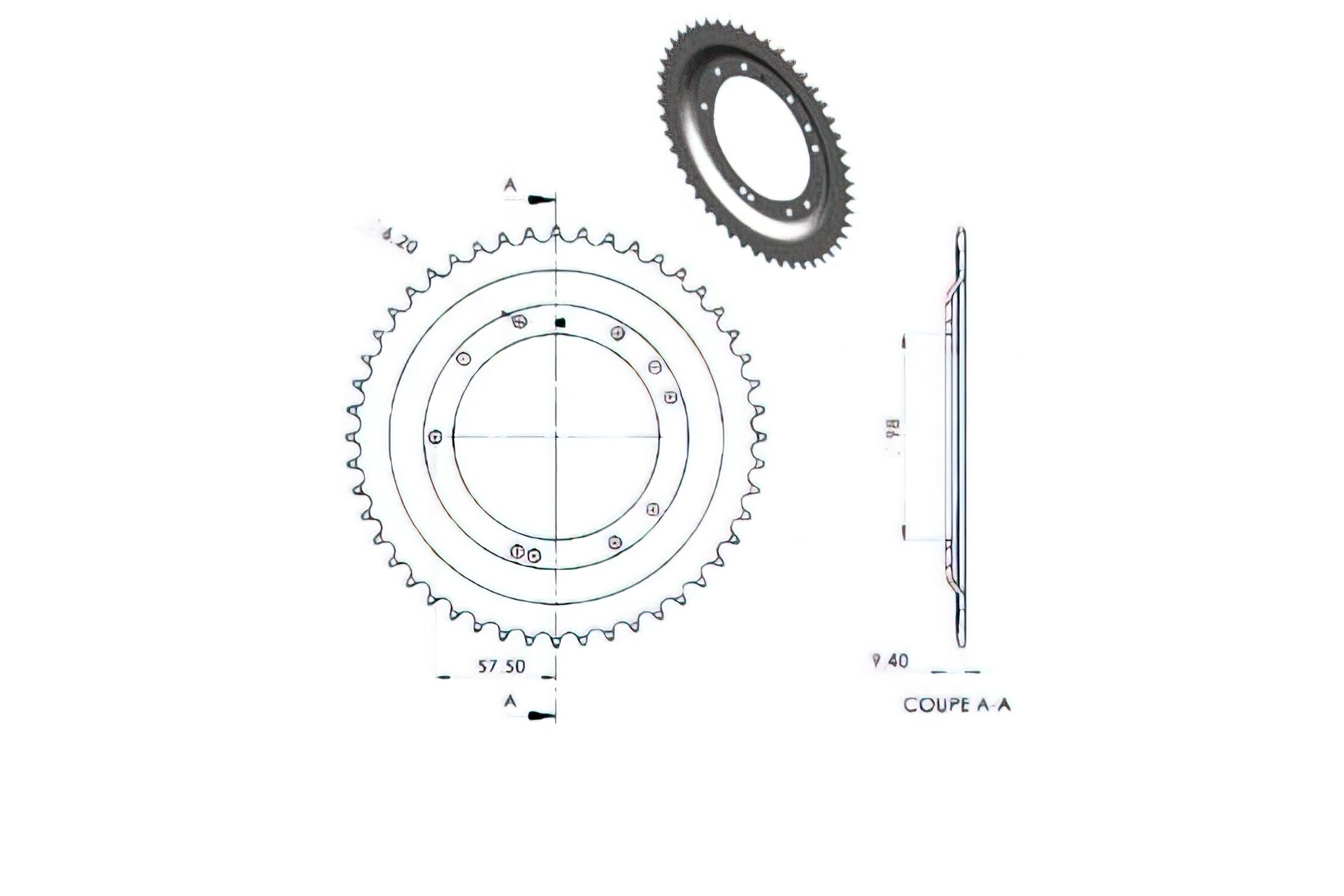 Couronne Teknix 48 dents MBK 51 (jante Grimeca)