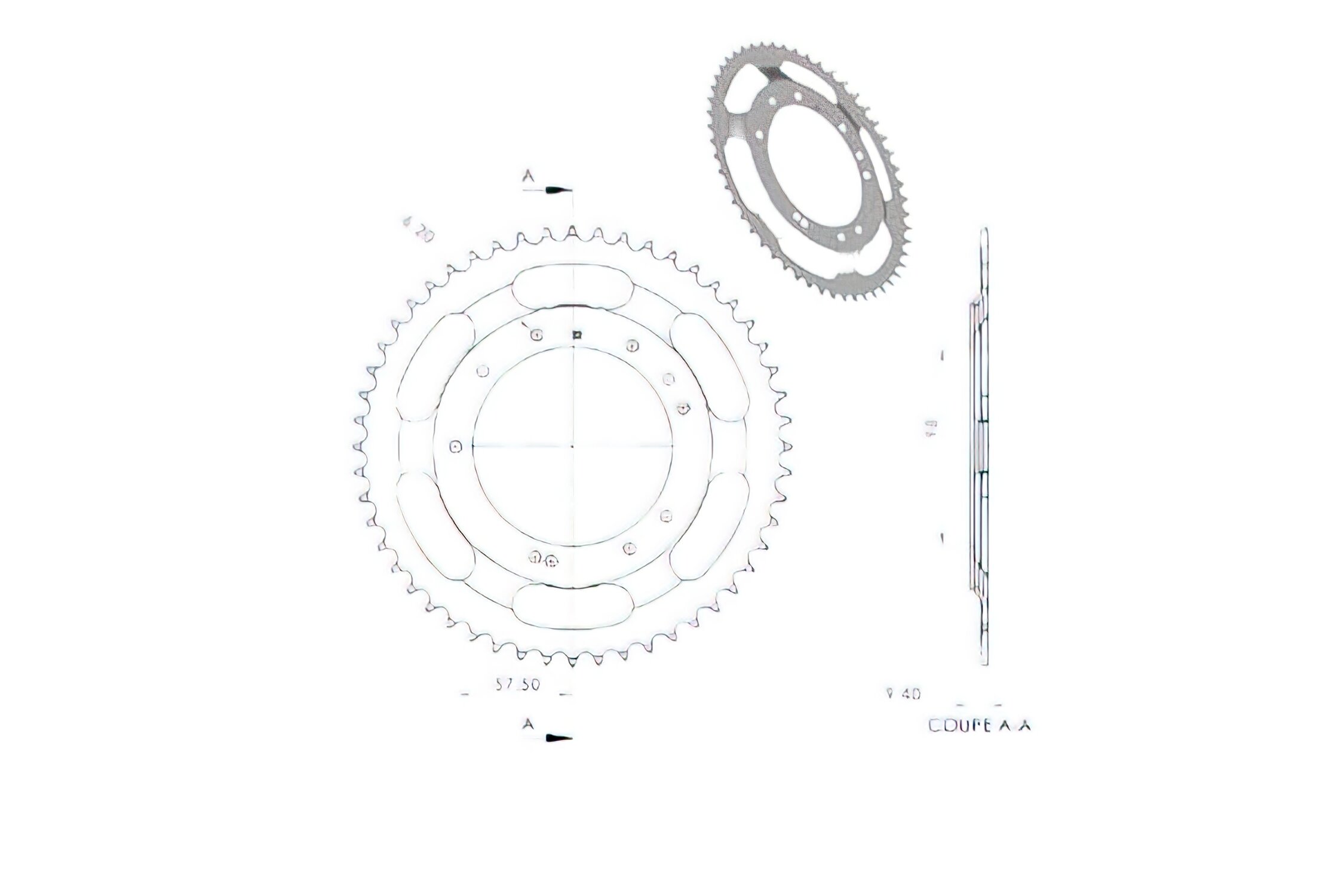 Couronne Teknix 52 dents MBK 51 (jante Grimeca)