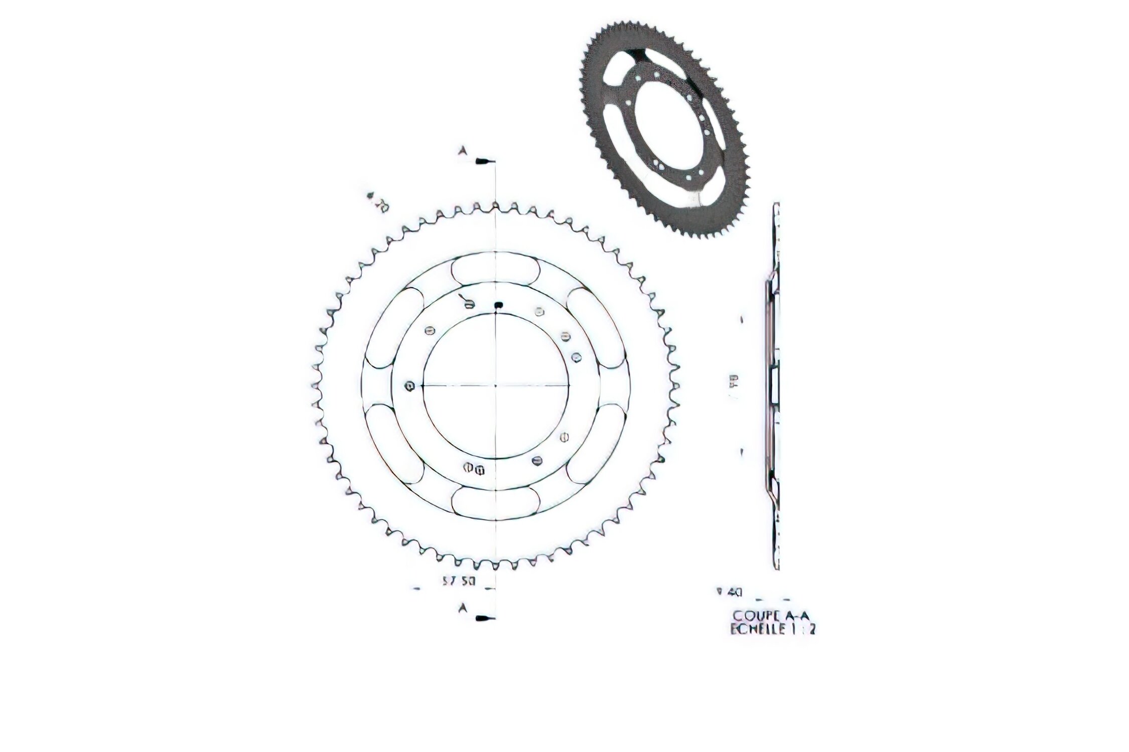 Couronne Teknix 56 dents MBK 51 (jante Grimeca)