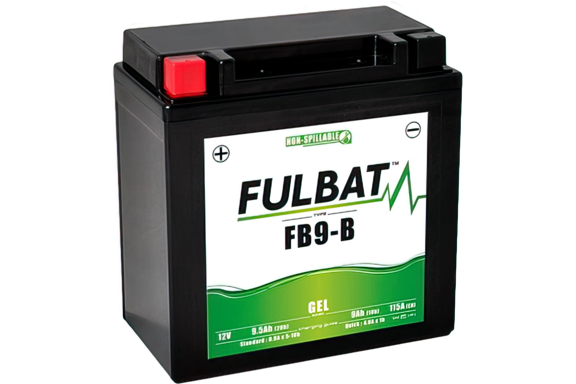 Batterie 12V - 9Ah Fulbat FB9-B Gel sans entretien - prête à l'emploi