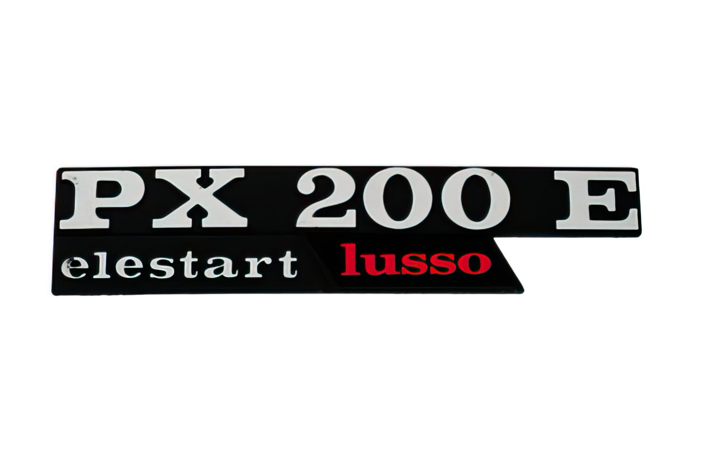 Logo Vespa PX 200 E Elestart Lusso Noir/Chromé/Rouge