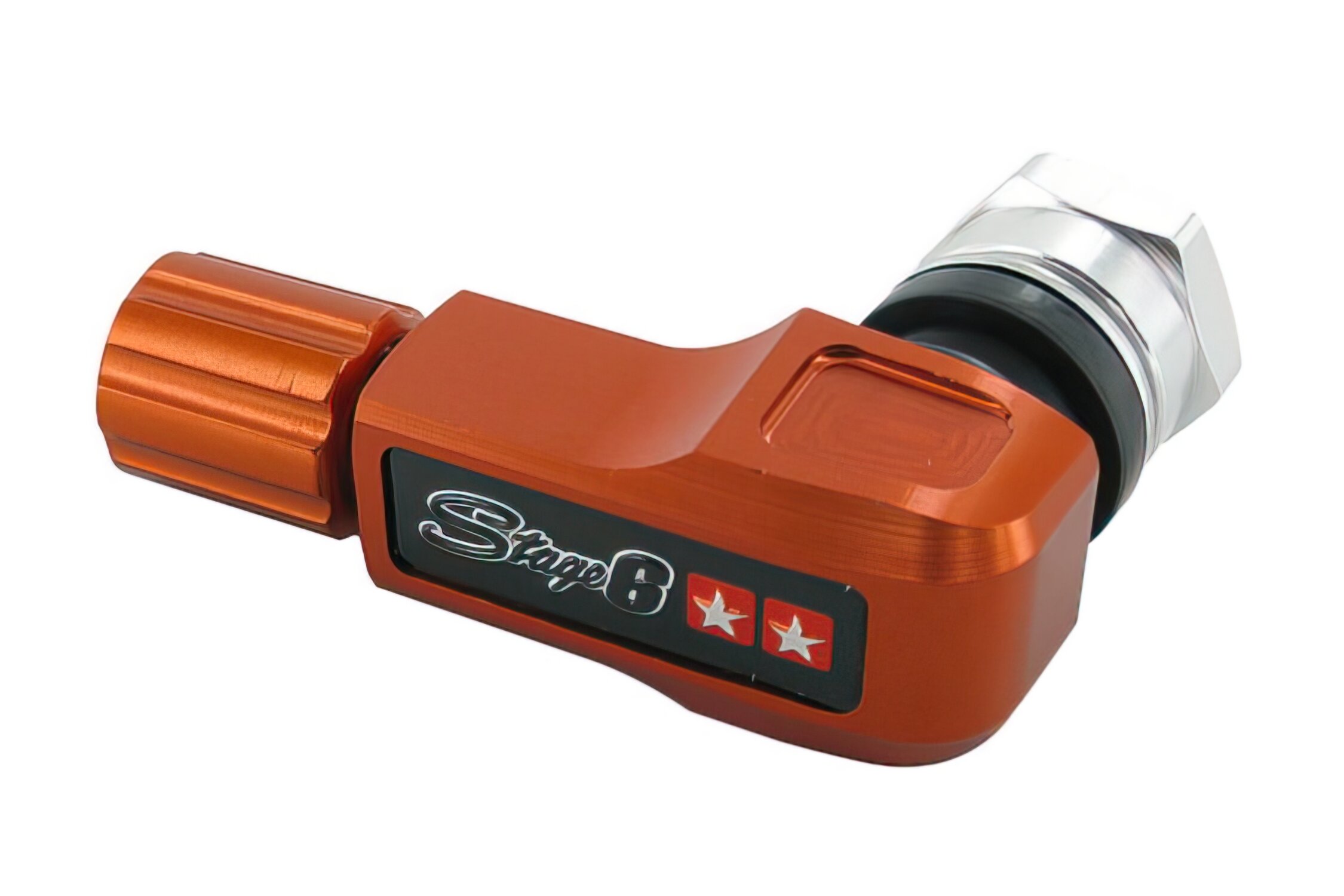 Valve de pneu Stage6 complète CNC coudé orange