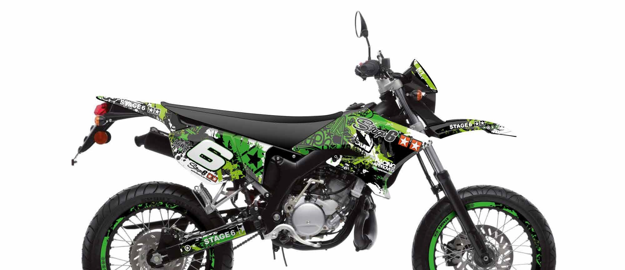 Kit déco Yamaha DT 50 Stage6 vert / noir