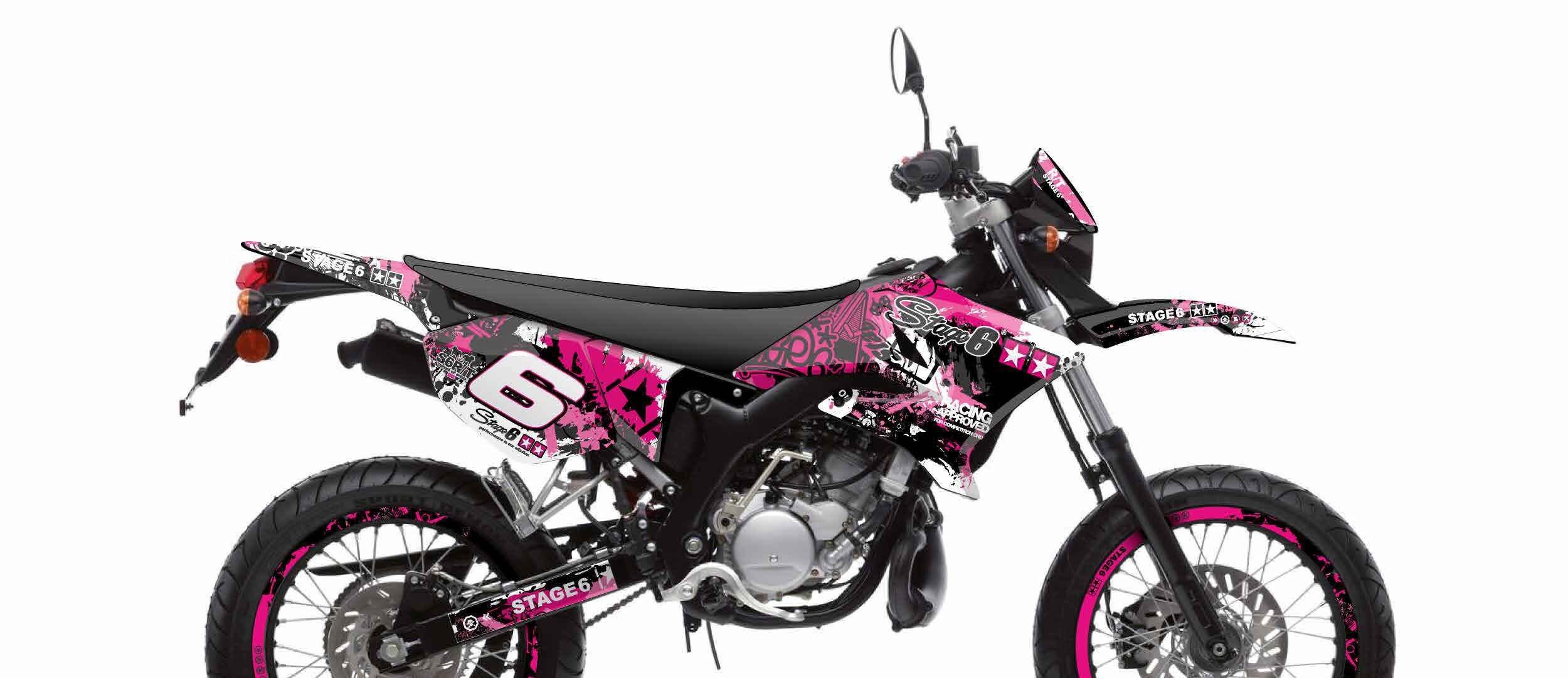 Kit déco Yamaha DT 50 Stage6 rose / noir