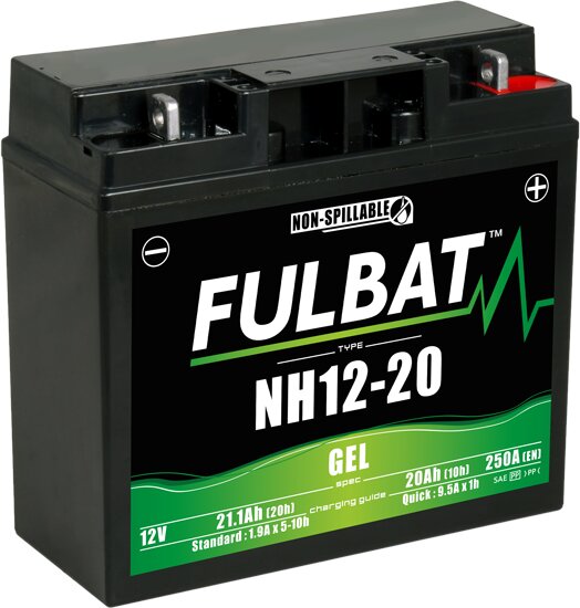 Batterie 12V - 20Ah Gel Fulbat NH12-20 prête à l'emploi